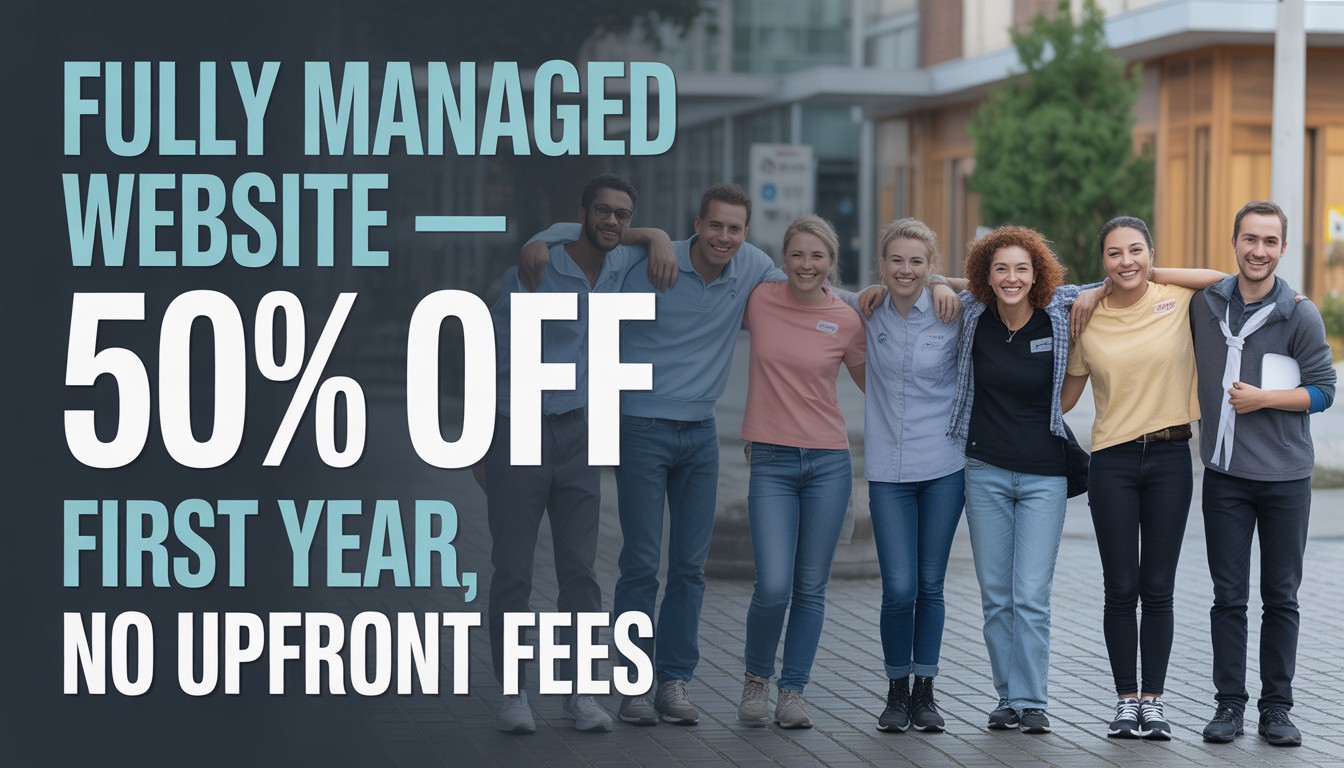 Fully managed websites 50% off for the first year